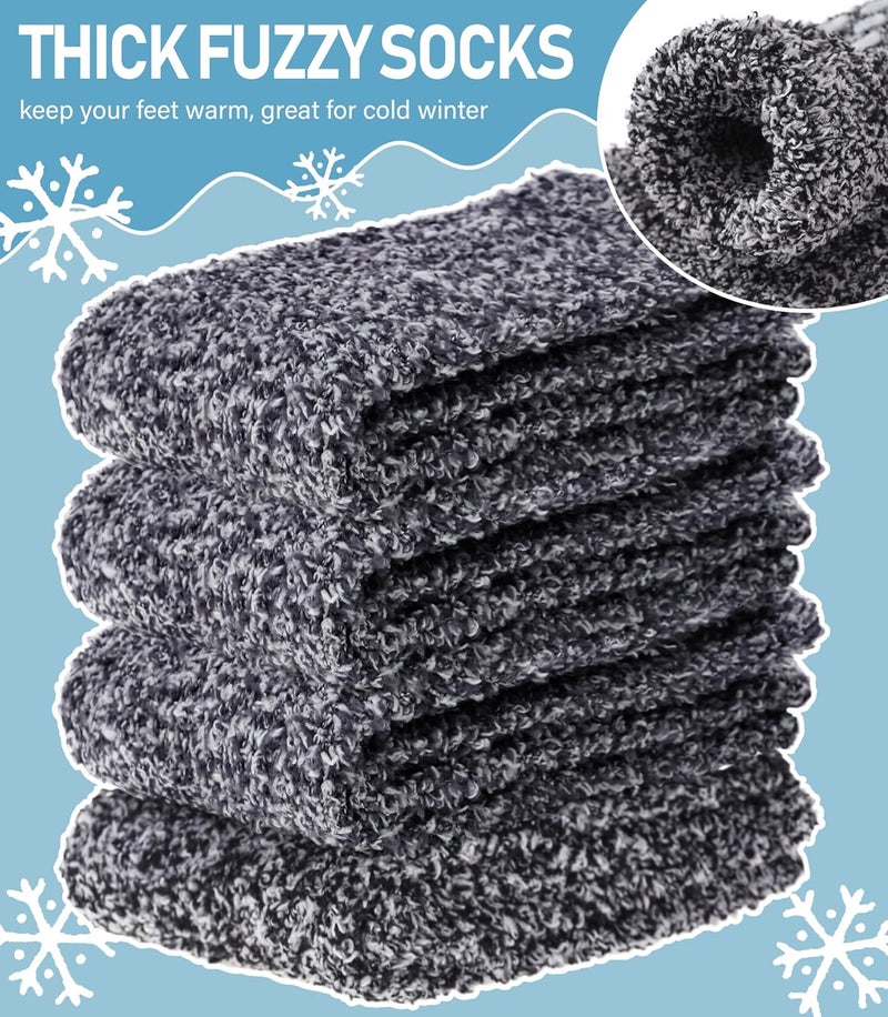 Yebing Store Non Slip Hospital Socks for Women with Grips Fuzzy Cozy Anti Skid Slipper Socks Winter Warm Soft Fluffy Sleep Socks - Image 4